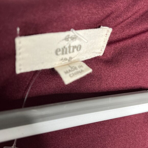 Entro Boho Bell Sleeve Floral Mini Dress Burgundy Blue Size Large - Picture 6 of 12